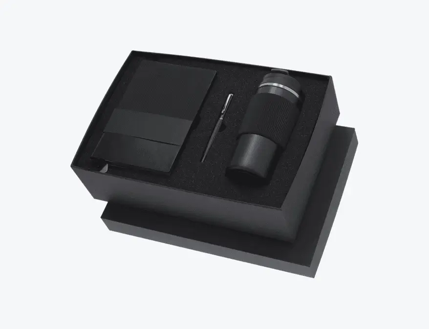 Cadeau fin d'année entreprise original " La Nuit Précieuse" avec carnet, stylo et thermos personnalisables
