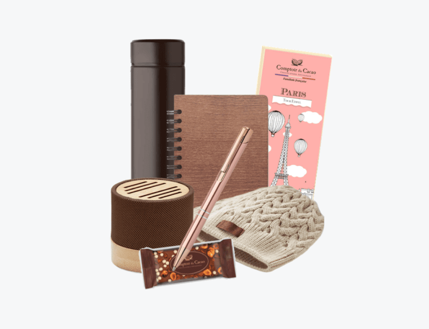 Coffret cadeau "Paris loves chocolate", un panier gourmand sur le thème du chocolat, parfait comme coffret cadeau Noël entreprise.
