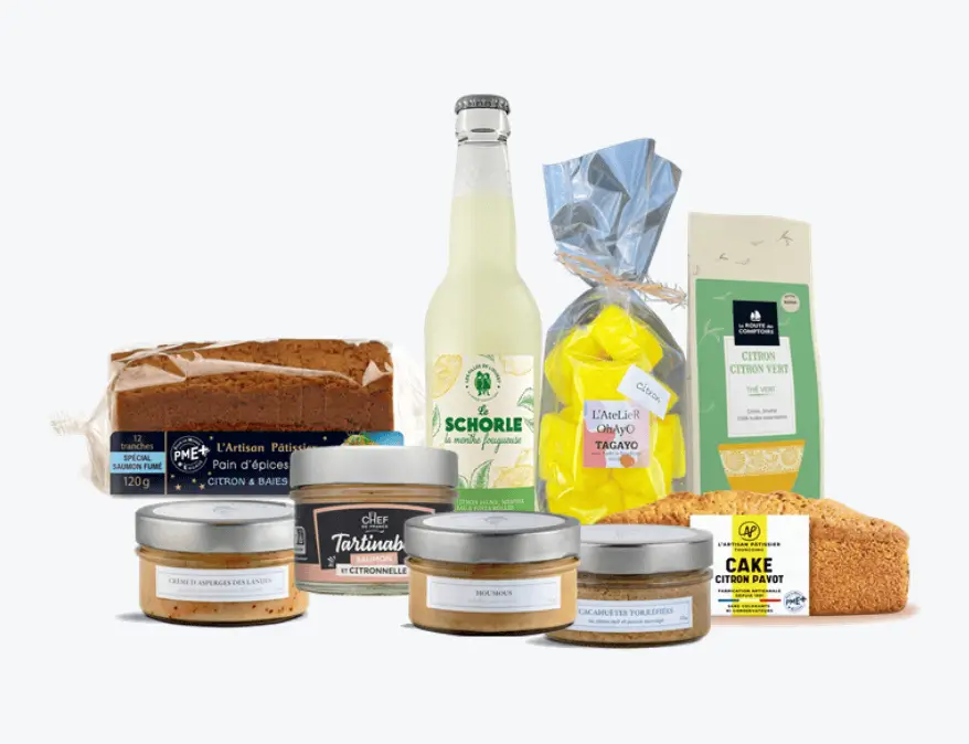 Coffret cadeau Noël entreprise "Paris is Lemon" avec citron confit, biscuits et thé